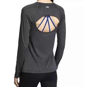 Express EXP Core Open Back Long Sleeve work out yoga sweatshirt Top-Women’s S